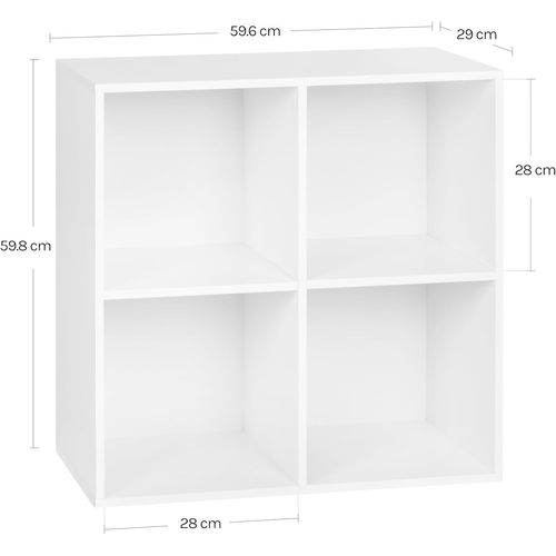 Bibliothèque Armoire. Etagère De Rangement En Mdf. Meuble De Rangement.60x30x60 Cm. Blanc