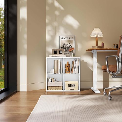 Bibliothèque Armoire. Etagère De Rangement En Mdf. Meuble De Rangement.60x30x60 Cm. Blanc