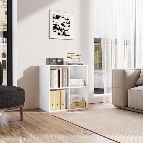 Bibliothèque Armoire. Etagère De Rangement En Mdf. Meuble De Rangement.60x30x60 Cm. Blanc