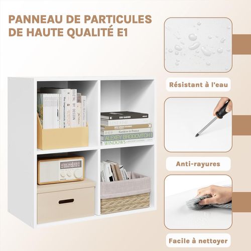 Bibliothèque Armoire. Etagère De Rangement En Mdf. Meuble De Rangement.60x30x60 Cm. Blanc
