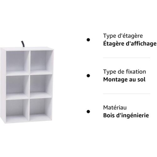 Bibliothèque Armoire. Etagère De Rangement En Mdf. Meuble De Rangement. 60x30x89 Cm. Blanc