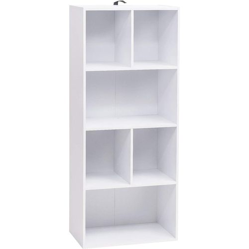 Bibliothèque Armoire. Etagère De Rangement. Meuble De Rangement. 50x30x118 Cm. Blanc