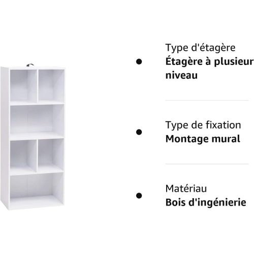 Bibliothèque Armoire. Etagère De Rangement. Meuble De Rangement. 50x30x118 Cm. Blanc