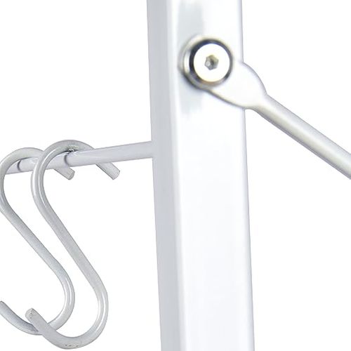 Étagère Rangement à Micro-Ondes. Étagère Cuisine En Bois Massif+Acier. 60x39x74cm. Blanc+Chêne