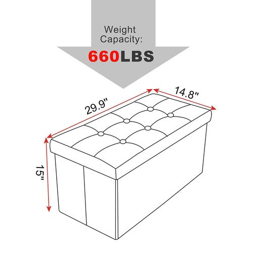 Tabouret Pouf Coffre Boîte De Rangement-siège Rembourré En Lin-chaise Longue-76x37-5x38cm-gris Foncé