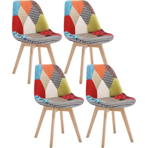 4 X Chaises De Salle à Manger. Chaises Scandinaves Pieds En Bois Style Nordique Patchwork