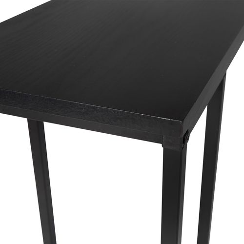 Table Basse En Métal+bois.table Basse De Salon.table à Café.table De Chevet.45x25x63cm.noir
