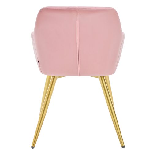Chaise De Salle à Manger Chaise De Cuisine Chaise De Salon En Velours Or Pieds En Métal Rose