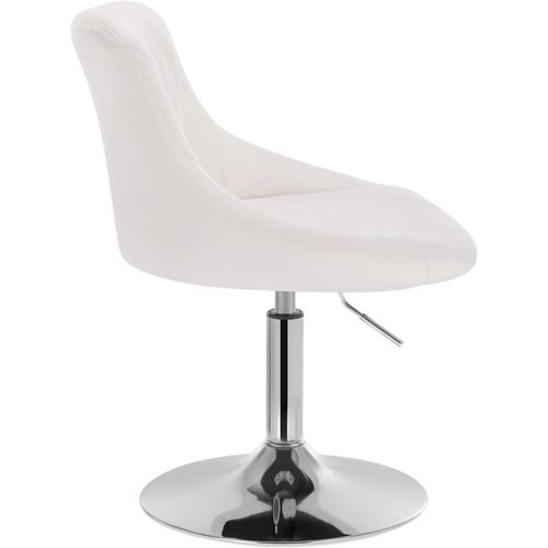 Lot De 2 Tabourets De Bar En Similicuir-Tabourets De Rotatif Pieds En Métal-Hauteur Réglable-Blanc
