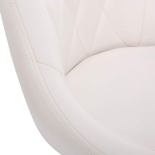 Lot De 2 Tabourets De Bar En Similicuir-Tabourets De Rotatif Pieds En Métal-Hauteur Réglable-Blanc