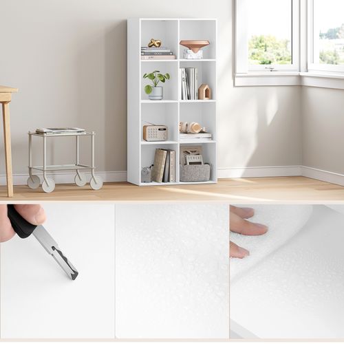 Bibliothèque Avec 8 Compartiments 60x29.5x121cm-Étagère De Rangement-Étagère De Bureau En Mdf-Blanc