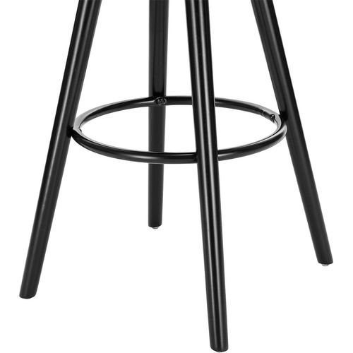Tabouret De Bar En Tissu Simili-Cuir Chaise De Bar-Structure En Bois Massif-Anthracite