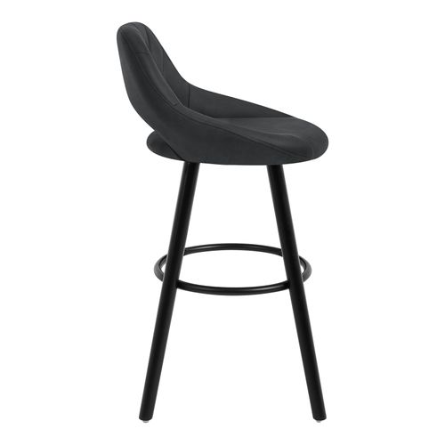 6xtabourets De Bar En Tissu Simili-cuir Chaises De Bar Structure En Bois Massif Anthracite