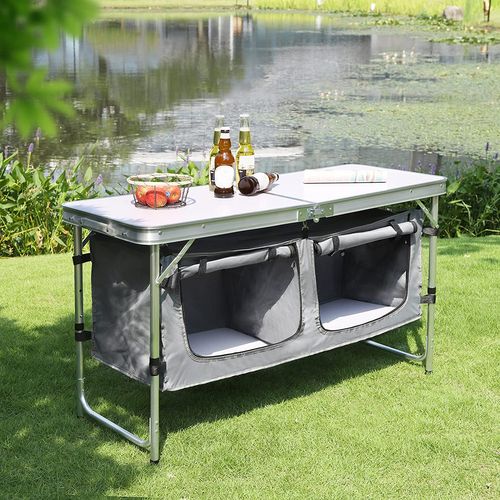 Table De Pique-nique Pliante.table En Aluminium.cuisine De Camping.120x47x62/69.5cm