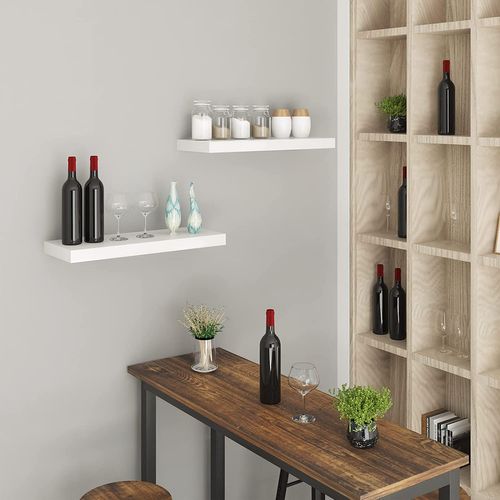 Lot De 2 Étagère Murale.tablette Murale.étagère à Livres.panneau De Bois.25x22.9x3.8cm.blanc.