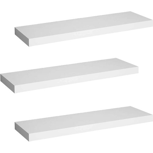 Lot De 3 Étagère Murale.étagère Suspendue+flottante En Mdf Pour Cuisine/chambre/salle De Bain blanc