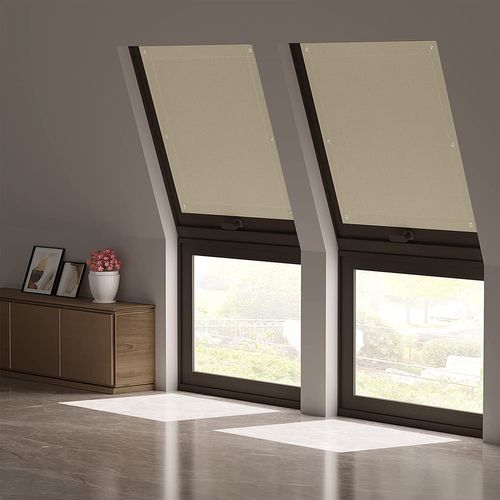 Store Pour Fenêtre.rideau Occultant Avec Ventouses.sans Perçage Protection Solaire.beige.76x115cm