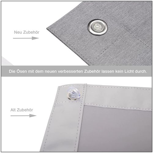 Store Pour Fenêtre.rideau Occultant Avec Ventouses.sans Perçage Protection Solaire.gris.96x93cm