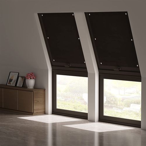 Store Pour Fenêtre.rideau Occultant Avec Ventouses.sans Perçage Protection Solaire.noir.76x93cm