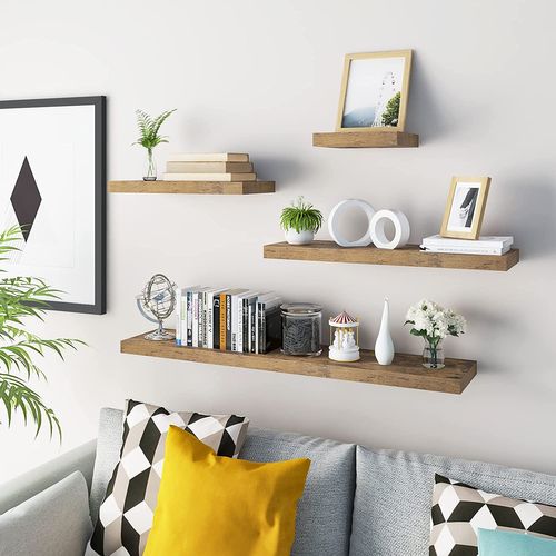 Étagère Murale. Étagère Suspendue. Étagère Flottante De Cd Dvd. 25x23x3.8cm Marron Rustique.