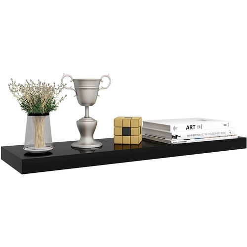 Étagère Murale. Tablette Murale Panneau De Bois. Étagère à Livres. 80x22.9x3.8cm. Noir