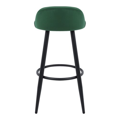 Tabouret De Bar En Velours-tabouret De Comptoir Avec Repose-pieds En Métal-vert Foncé-capacité 120kg