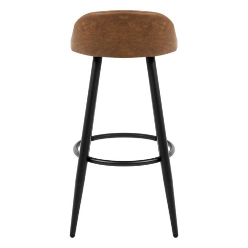 Lot De 2 Tabouret De Bar-tabouret De Comptoir Avec Dossier Et Repose-en Similicuir Et Métal-brun