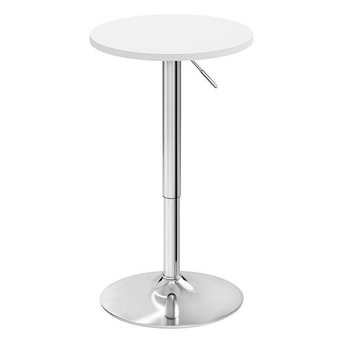 Table De Bar Ronde. Réglable En Hauteur 69.5-91.5 Cm. Pivotante à 360°. Table De Bistrot. Blanc.