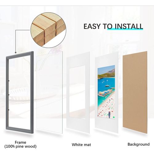 1 Pièce Cadre De Photo En Bois. Artos Style Façade En Verre.30x40 Cm.gris