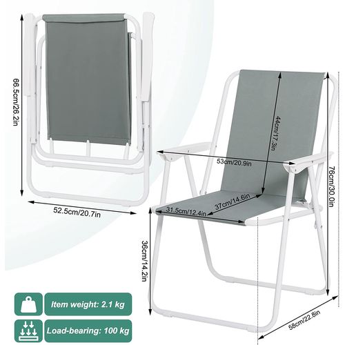 Chaise De Camping Pliante Avec Dossier Portables Et Légères-Chaise De Pêche-Gris Foncé
