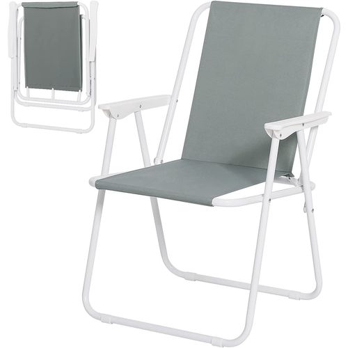 Chaise De Camping Pliante Avec Dossier Portables Et Légères-Chaise De Pêche-Gris Foncé