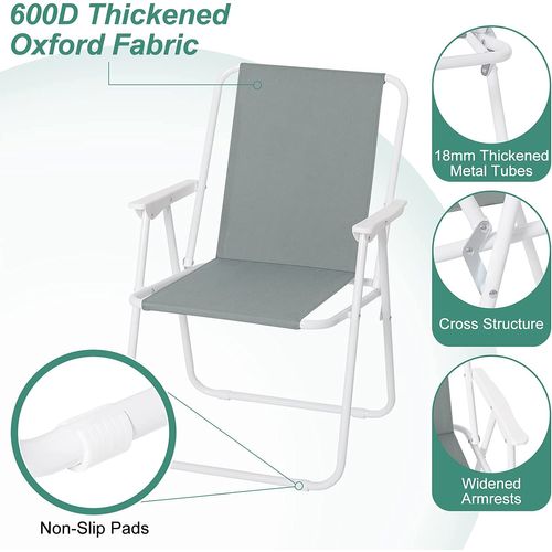 Chaise De Camping Pliante Avec Dossier Portables Et Légères-Chaise De Pêche-Gris Foncé