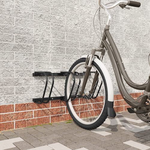 Râtelier Vélo Pour 3 Vélos.range Vélo Au Sol Ou Mural.porte-vélos En Métal Noir
