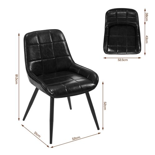 Lot De 6 Chaises De Salle à Manger-Chaises Scandinaves En Simili Cuir-Chaise De Réception-Noir