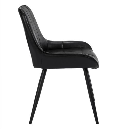 Lot De 6 Chaises De Salle à Manger-Chaises Scandinaves En Simili Cuir-Chaise De Réception-Noir