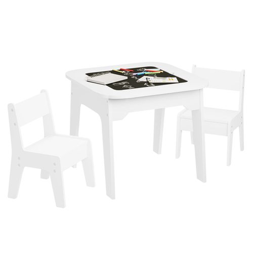 Table Enfant Avec 2 Chaises-ensemble De Table Et Chaises Pour Enfants-plateau En Double Face-blanc