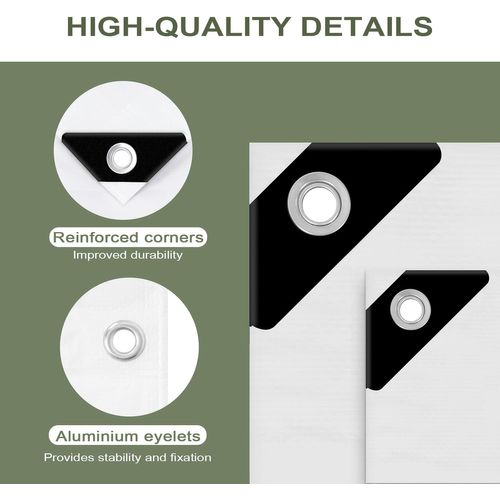 Bâche Protection Avec Oeillets,3x6m,pe 140 G/m²,imperméable Anti-uv,résistante Aux Déchirures,blanc