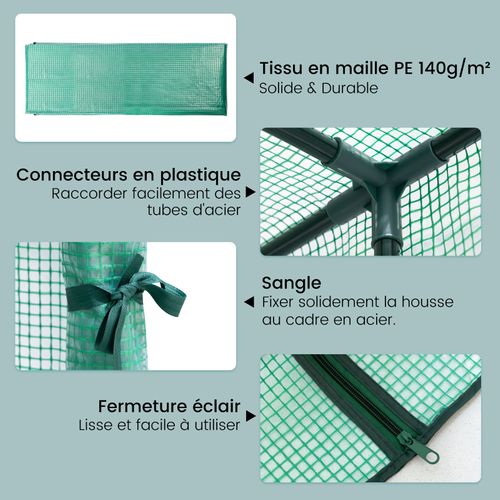 Serre De Jardin Avec Bâche Pe Renforcée Imperméable.serre D'hivernage.200x100x210cm.vert