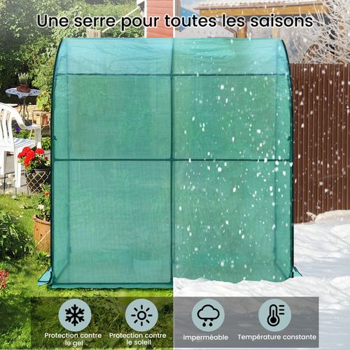 Serre De Jardin Avec Bâche Pe Renforcée Imperméable.serre D'hivernage.200x100x210cm.vert