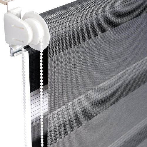 1 Pièce Store Enrouleur Double,fixation Rapide Sans Perçage,isolant Thermique,105x120cm,gris Foncé