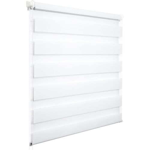 1 Pièce Store Enrouleur Double,fixation Rapide Sans Perçage,isolant Thermique,85x120cm,blanc