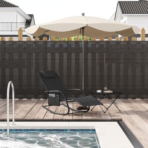 2xbain De Soleil Jardin Exterieur,chaise Longue Avec Appui-tête,accoudoirs+poche Latérale,noir