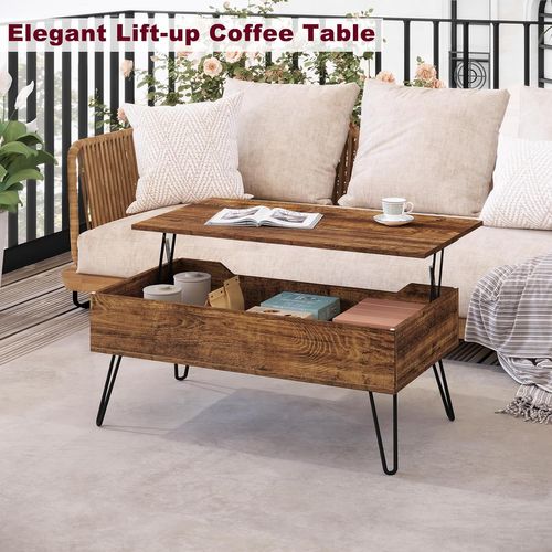 Table Basse 95x50x40 Cm aspect Bois Vintage+noir