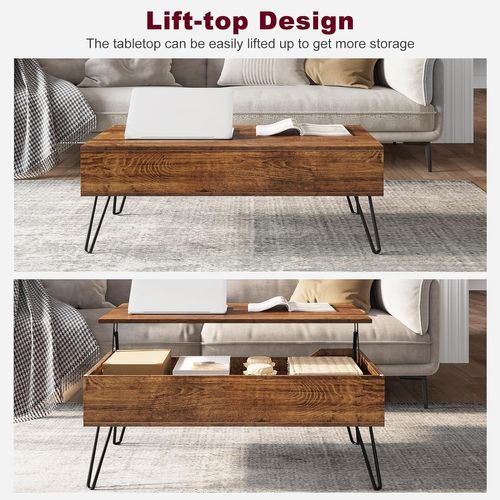 Table Basse 95x50x40 Cm aspect Bois Vintage+noir