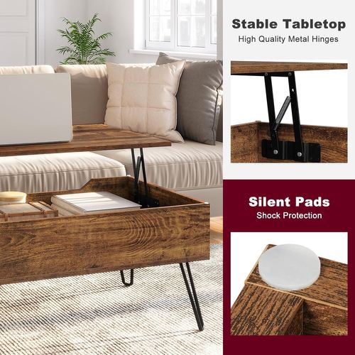 Table Basse 95x50x40 Cm aspect Bois Vintage+noir