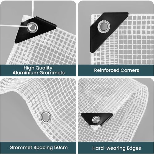 Bâche De Protection Imperméable En 140g/m² Pe Avec Oeillets En Métal Antiroullie.3x6m,transparente