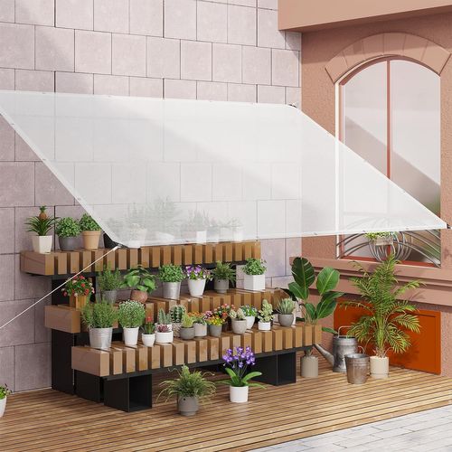 Bâche De Protection Imperméable En 140g/m² Pe Avec Oeillets En Métal Antiroullie.4x5m,transparente