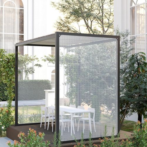 Bâche De Protection Imperméable En 140g/m² Pe Avec Oeillets En Métal Antiroullie.4x5m,transparente