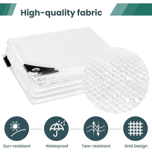 Bâche De Protection Imperméable En 140g/m² Pe Avec Oeillets En Métal Antiroullie.4x5m,transparente