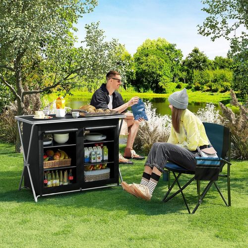Table De Camping Pliante Avec Rangement,table D'extérieur,avec Sac De Transport,cadre En Aluminium